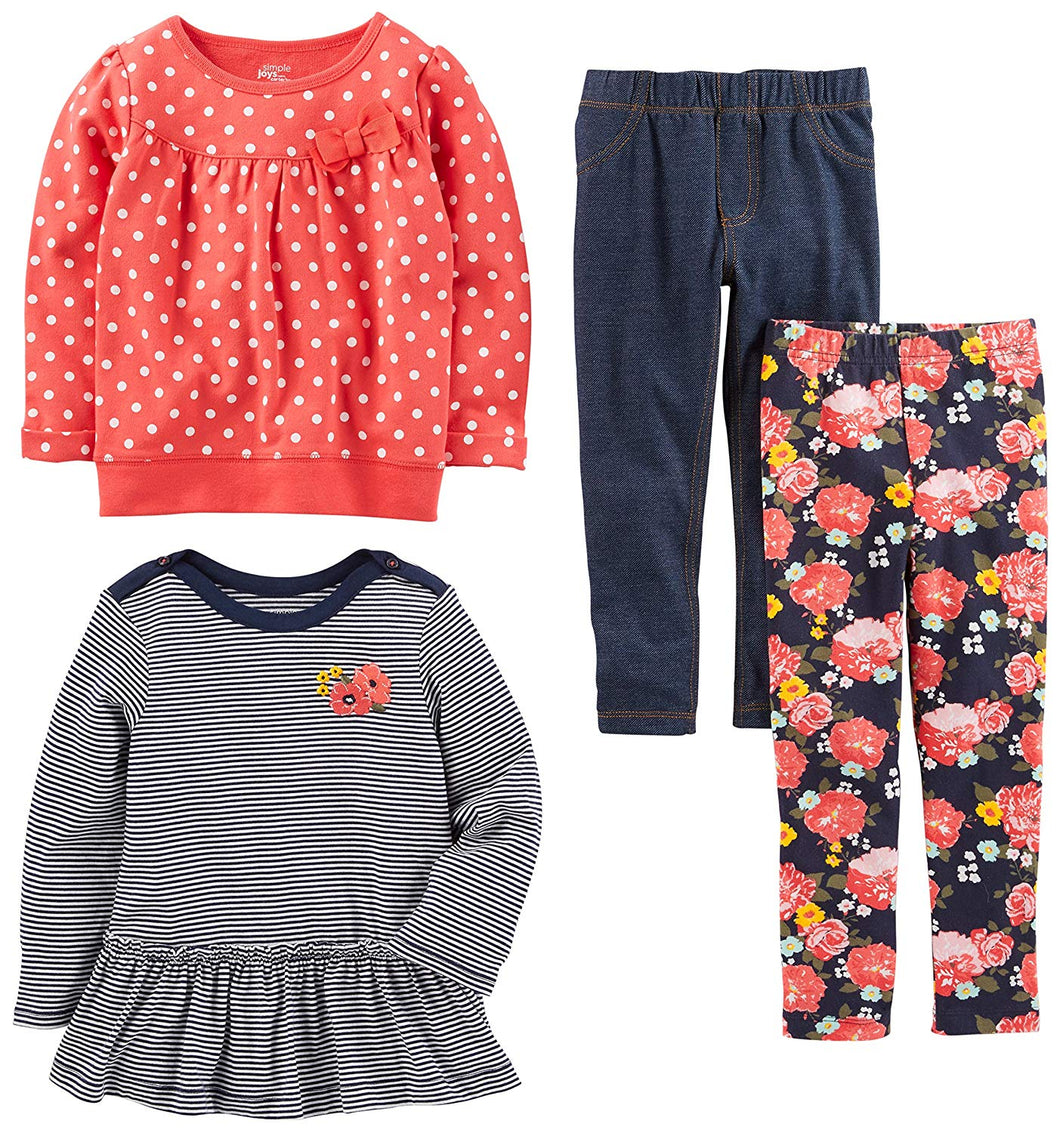 Simple Joys por Carter's Baby Girls 'Infant 4 Piezas Playwear Set