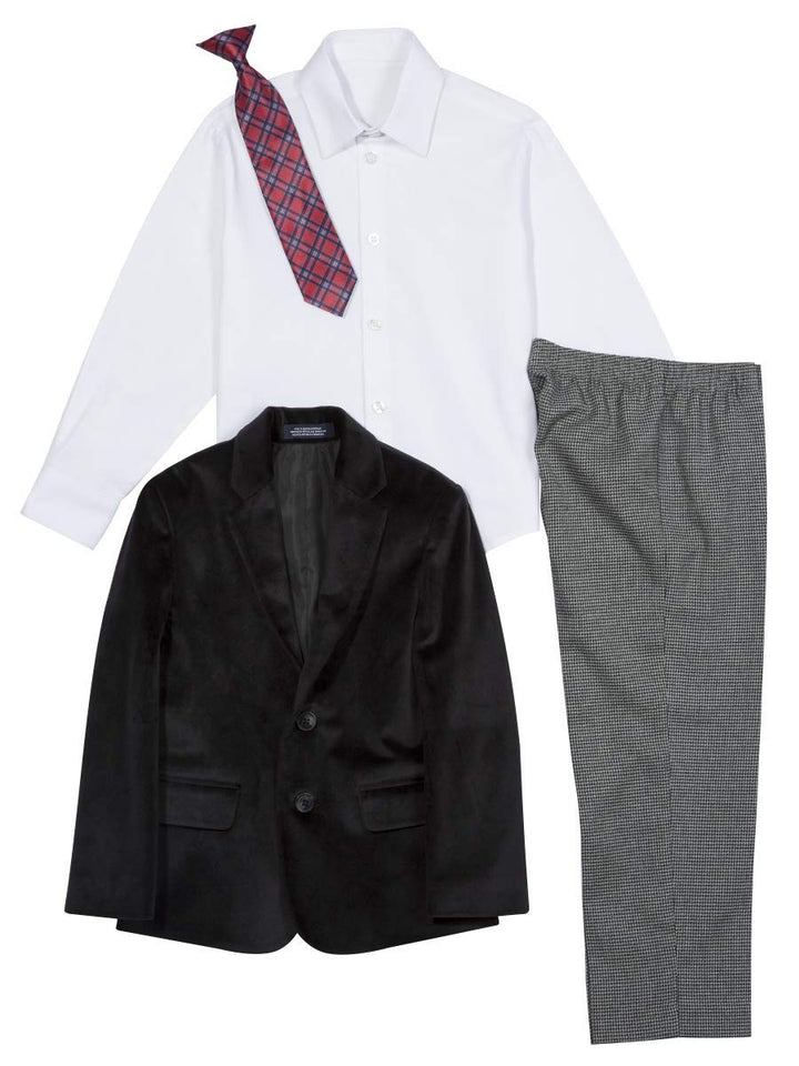 Nautica Littleboys - Conjunto de Traje para niño con Chamarra, pantalón, Camisa, y Corbata