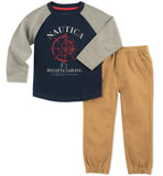 Nautica Sets (KHQ) (RJ7QG) pantalón de 2 Piezas para niños, Gris/Azul Marino, 3 Años